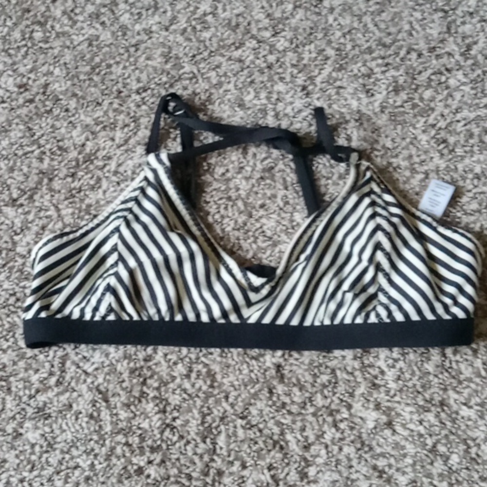Athleta striped bikini top